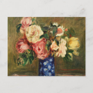 Postal El Bouquet de los Rosas Renoir Pintura de arte imp