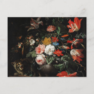 Postal El Bouquet girado de Abraham Mignon