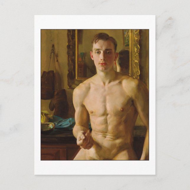 Postal El Boxer de Konstantin Somov (Anverso)