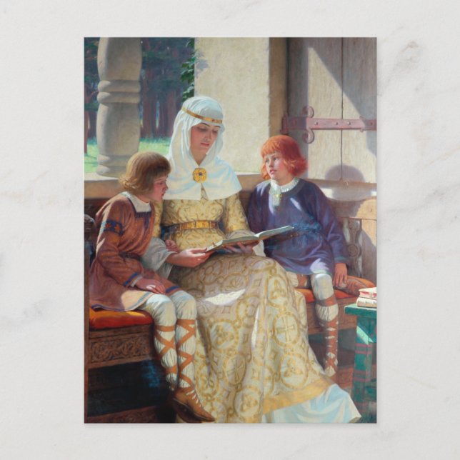 Postal El Boyhood of Alfred the Great, c. 1913 (Anverso)