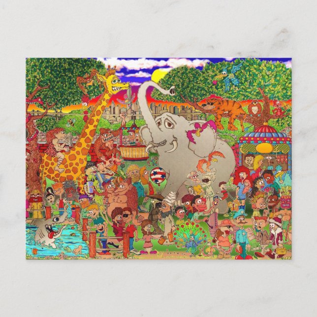 Postal El Bronx Zoo sin jaulas (Anverso)