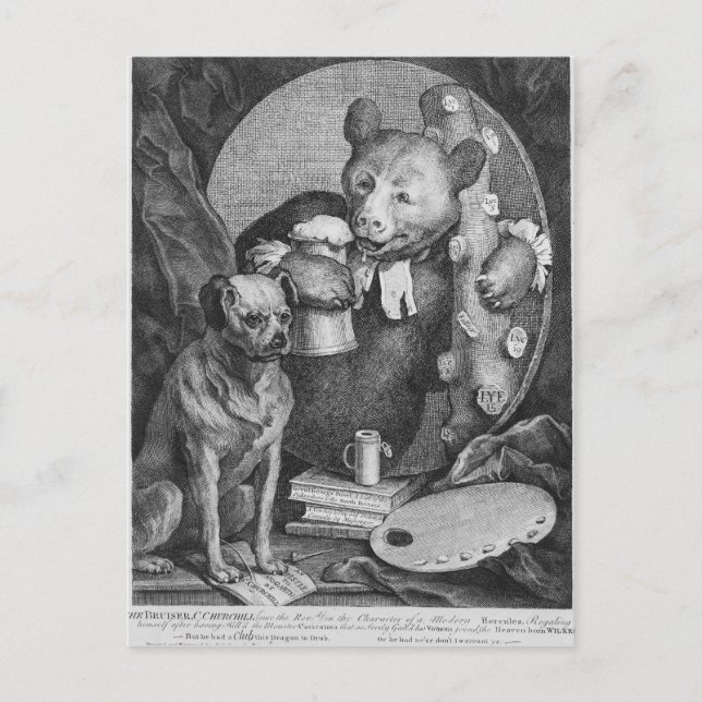 Postal El Bruiser Charles Churchill, una vez el (Anverso)