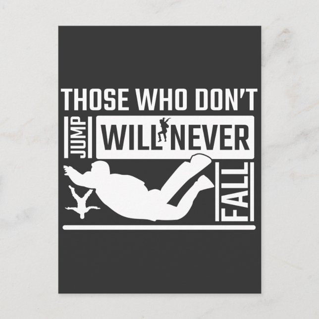 Postal El buceo no salta nunca caerá en Skydiver (Anverso)