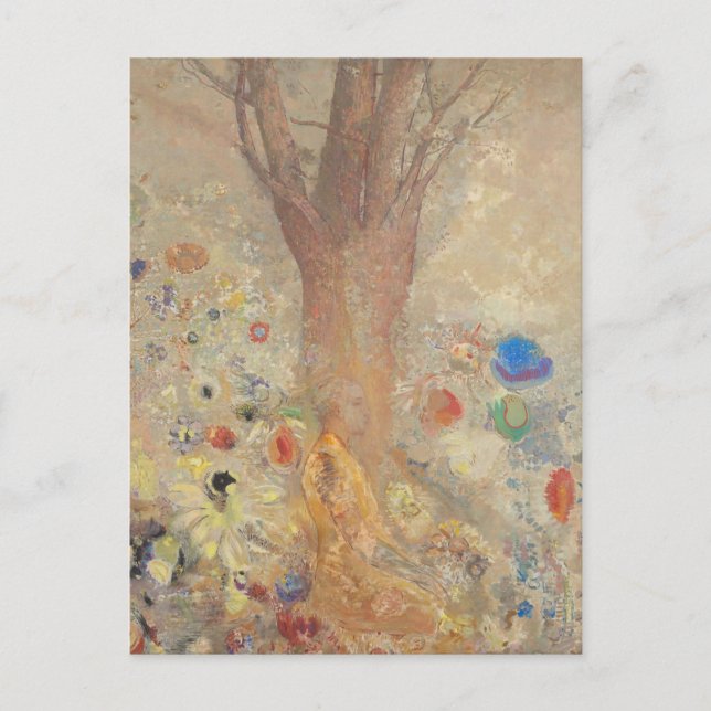 Postal El Buda por Odilon Redon (Anverso)