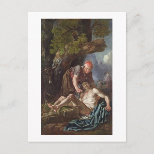Postal El buen samaritano, c.1751-52 (aceite sobre lienzo (Anverso)