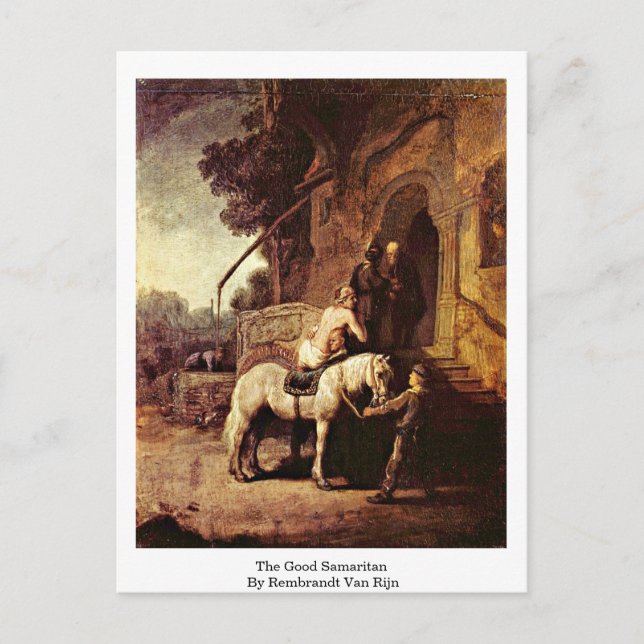 Postal El Buen Samaritano De Rembrandt Van Rijn (Anverso)