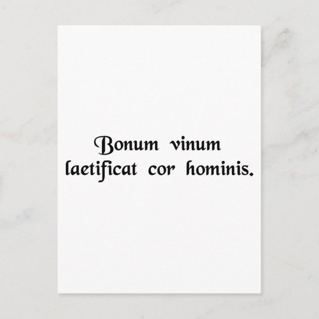 Postal El buen vino alegra el corazón de una persona (Anverso)