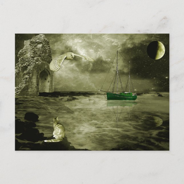 Postal El búho y el pussycat (Anverso)