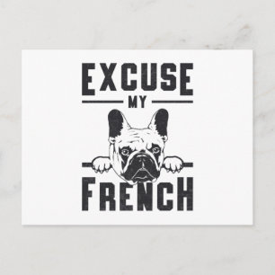Postal El Bulldog francés disculpa mi regalo divertido fr