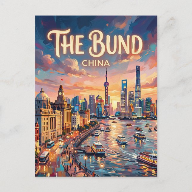 Postal El Bund China (Anverso)