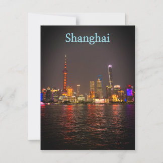 Postal El Bund, Shanghai justo después de la puesta de so