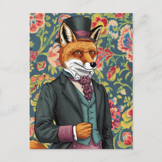 Postal El Caballero Fox Blue Purple Suit (Anverso)