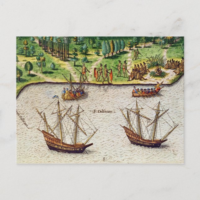 Postal El cabo de Florida y el río delfín (Anverso)