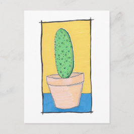 Postal El cactus - dibujo original - pera espinosa - arte