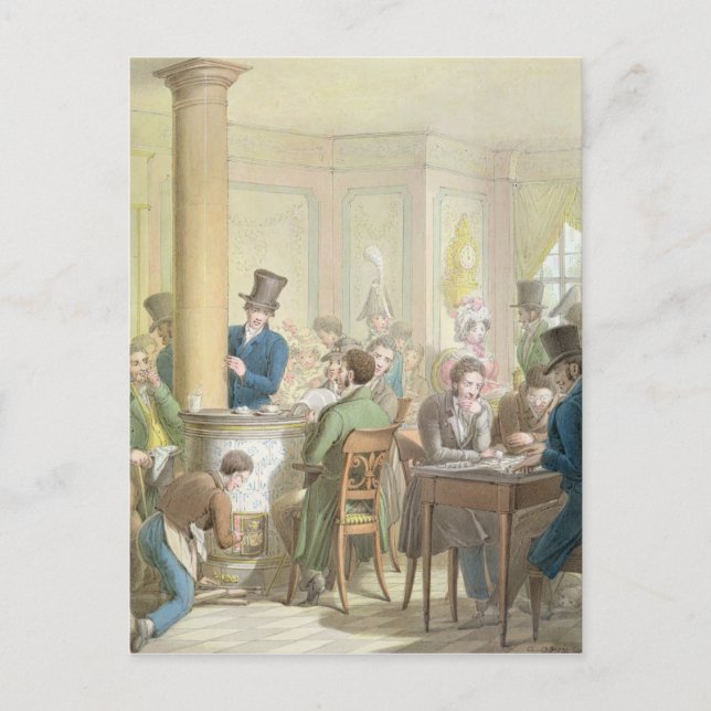 Postal El Café de Comercio, de la tableau de París (Anverso)