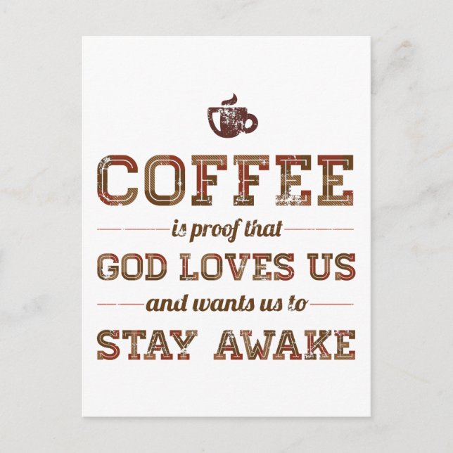 Postal El Café Es Una Prueba De Que Dios Nos Ama. (Anverso)