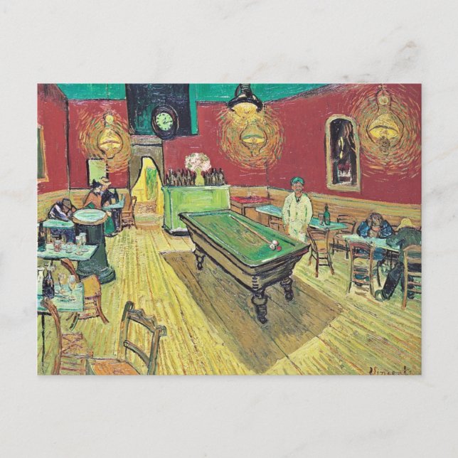 Postal El café nocturno de Van Gogh (Anverso)