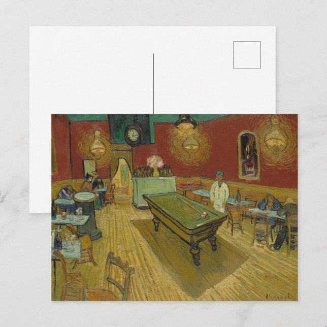 Postal El café nocturno de Van Gogh (Anverso / Reverso)