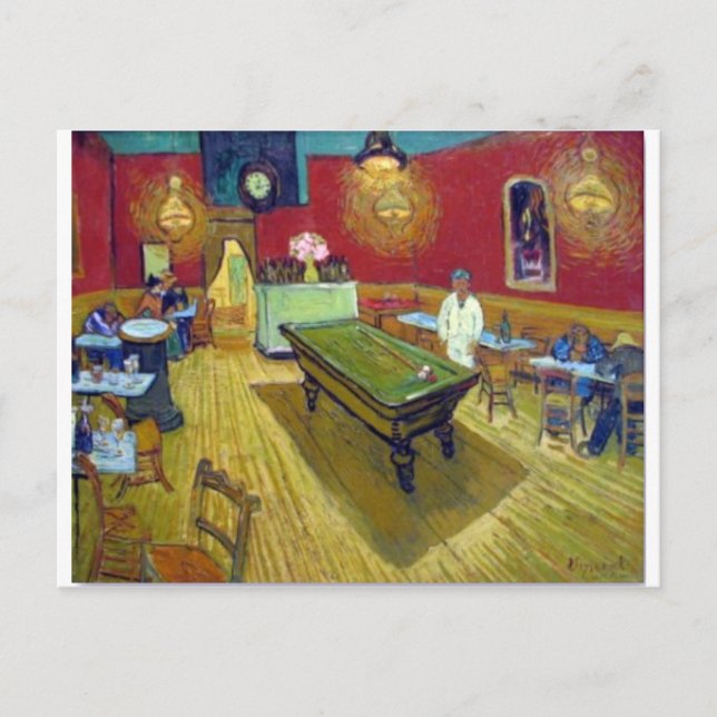 Postal El café nocturno de Vincent Van Gogh (Anverso)