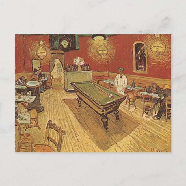 Postal El café nocturno de Vincent van Gogh (Anverso)