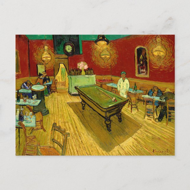 Postal El café nocturno Vincent Van Gogh (Anverso)