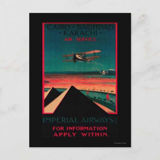 Postal El Cairo - Bagdad - Afiche de la cosecha aérea de  (Anverso)