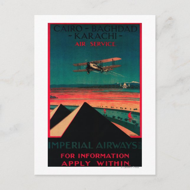 Postal El Cairo - Bagdad - Afiche de la cosecha aérea de  (Anverso)