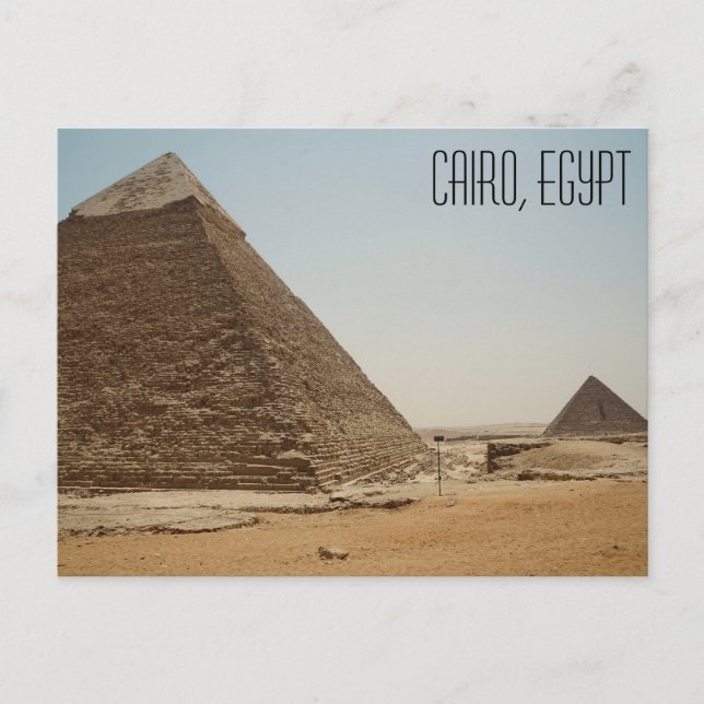 Postal El Cairo, Egipto Las Grandes Pirámides (Anverso)