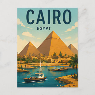 Postal El Cairo Egipto Pirámides Río Nilo Ciudad Antigua