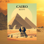Postal El Cairo Egipto Pirámides y Esfinge Viajes<br><div class="desc">Viaje a la tierra de las maravillas antiguas con esta vintage postal que exhibe las majestuosas Pirámides de Giza y la enigmática Gran Esfinge. Situados en el telón de fondo del paisaje desértico de El Cairo, estos monumentos icónicos encarnan la grandeza y el misterio del antiguo Egipto. Con un diseño...</div>