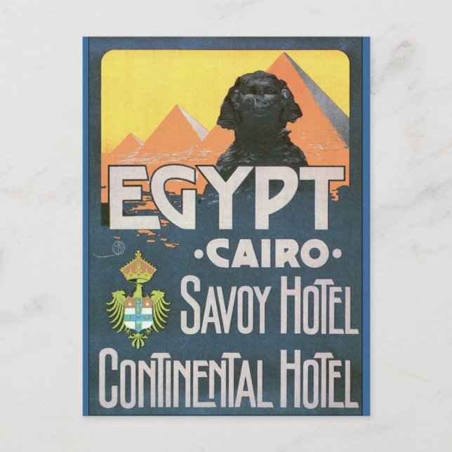Postal El Cairo Egipto - Viajes de época poster arte (Anverso)