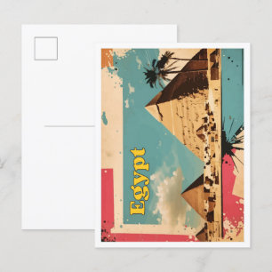 Postal El Cairo: Ilustracion de viajes de arte pop en Egi