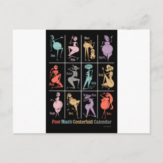 Postal El calendario central del pobre hombre