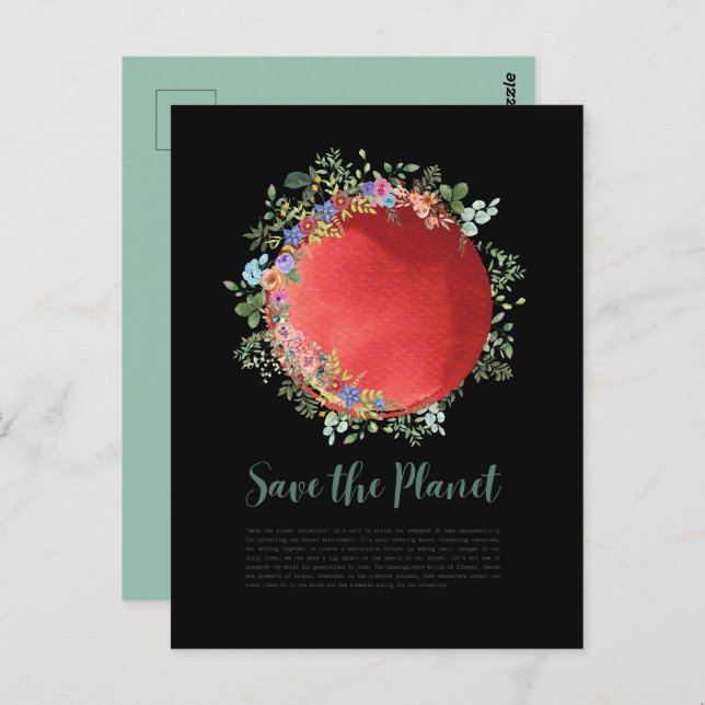 Postal El cambio climático salva el planeta, el día de la (Anverso / Reverso)