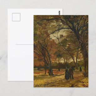 Postal El caminante entre la salida de otoño de Vincent v