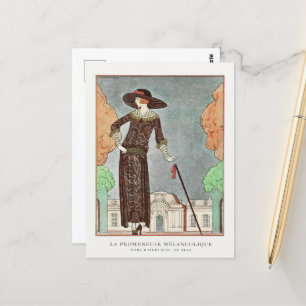 Postal El caminante melancólico de George Barbier