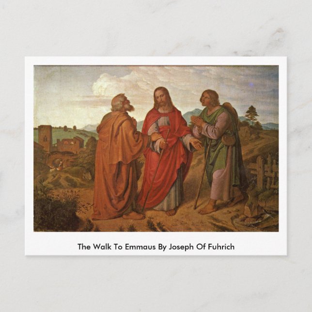 Postal El Camino A Emmaus Por Joseph De Fuhrich (Anverso)
