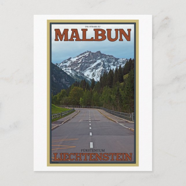 Postal El camino a Malbun (Anverso)