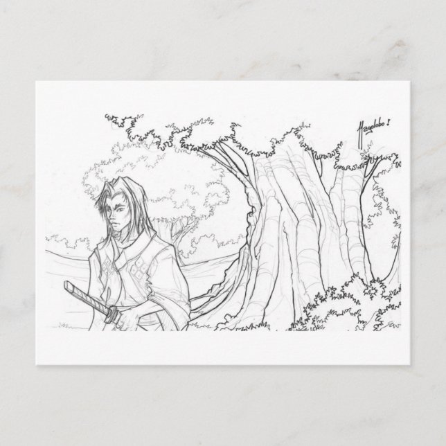 Postal El camino del guerrero (Anverso)