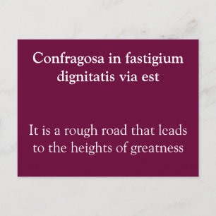 Postal El camino duro lleva a la grandeza - cita de Senec