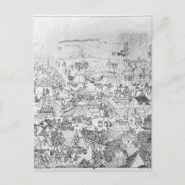 Postal El campamento del rey Enrique VIII en Marquison (Anverso)