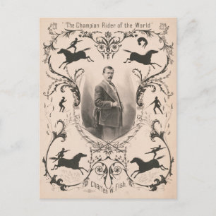 Postal El Campeón Del Mundo, Charles W. Fish.