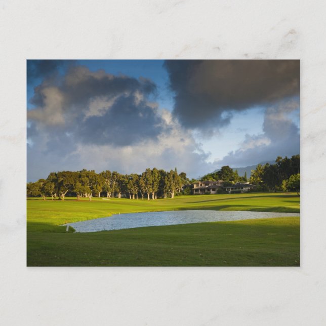 Postal El campo de golf de Makai en Princeville (Anverso)