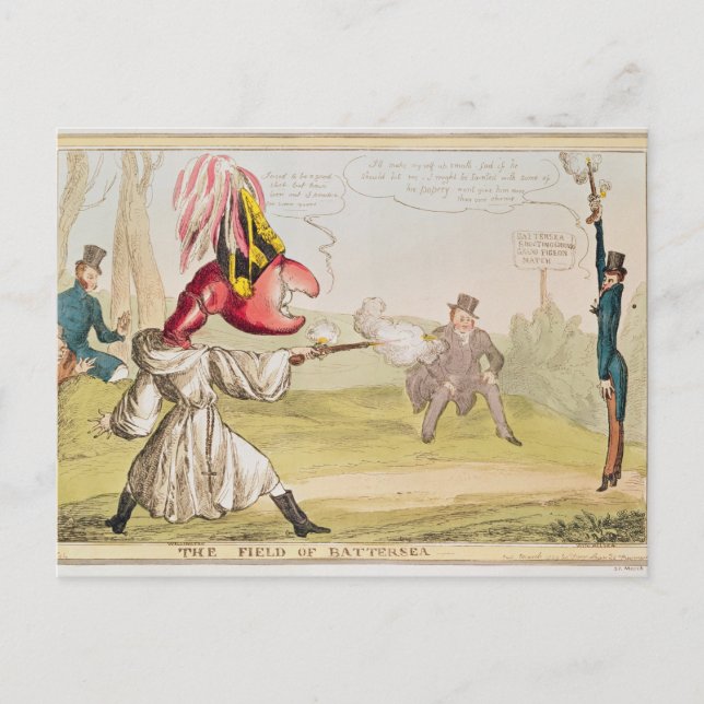 Postal El campo de las bateteras, 1829 (Anverso)