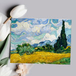 Postal El campo de trigo de Vincent van Gogh con un post<br><div class="desc">Entrar en el vibrante mundo de la obra maestra de Vincent van Gogh, "Campo de Trigo con Cipreses", pintada en 1889, con esta exquisita postal. Perdónate con los torrenciales patrones de trigo dorado, los majestuosos cipreses que llegan al cielo, y las dinámicas pinceladas que transmiten la ferviente energía del artista....</div>