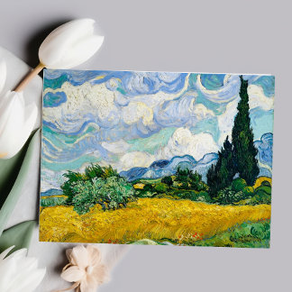 Postal El campo de trigo de Vincent van Gogh con un post 
