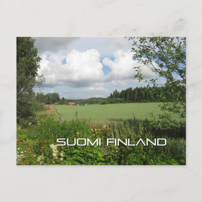 Postal El campo finlandés (Anverso)