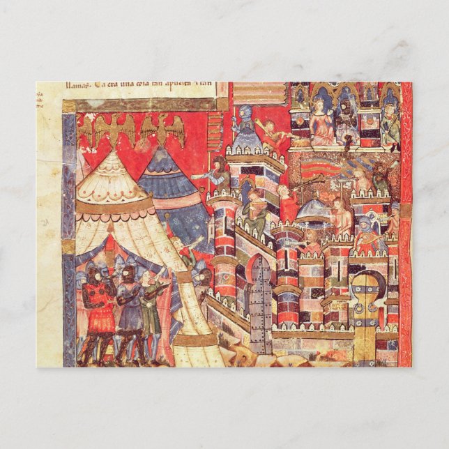 Postal El campo griego y la ciudad de Troy (Anverso)