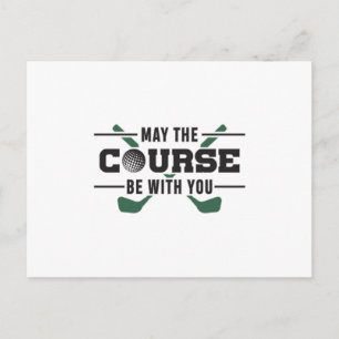 Postal El Campo Sea Con Usted Golf Golfer Gracioso Regalo