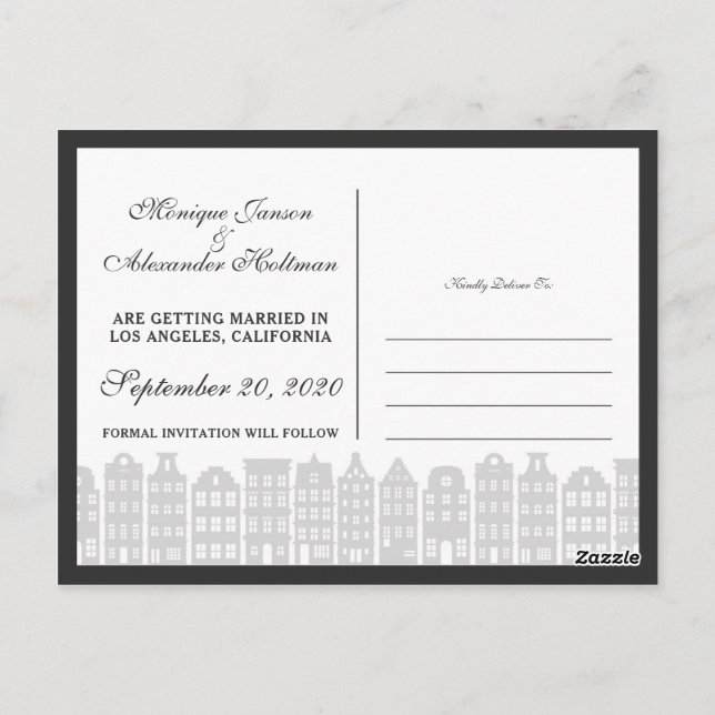 Postal El canal de Ámsterdam alberga los holandeses salva (Reverso)